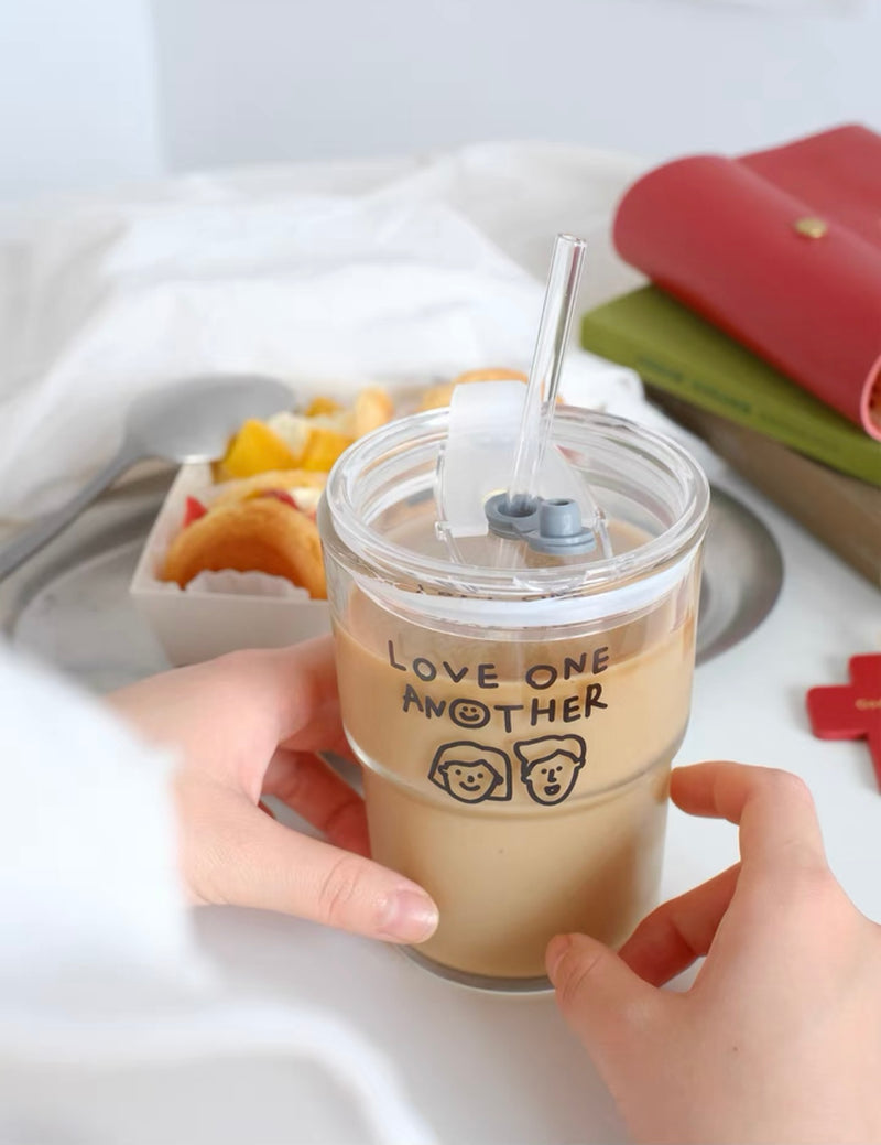 Glass Mug with Straw