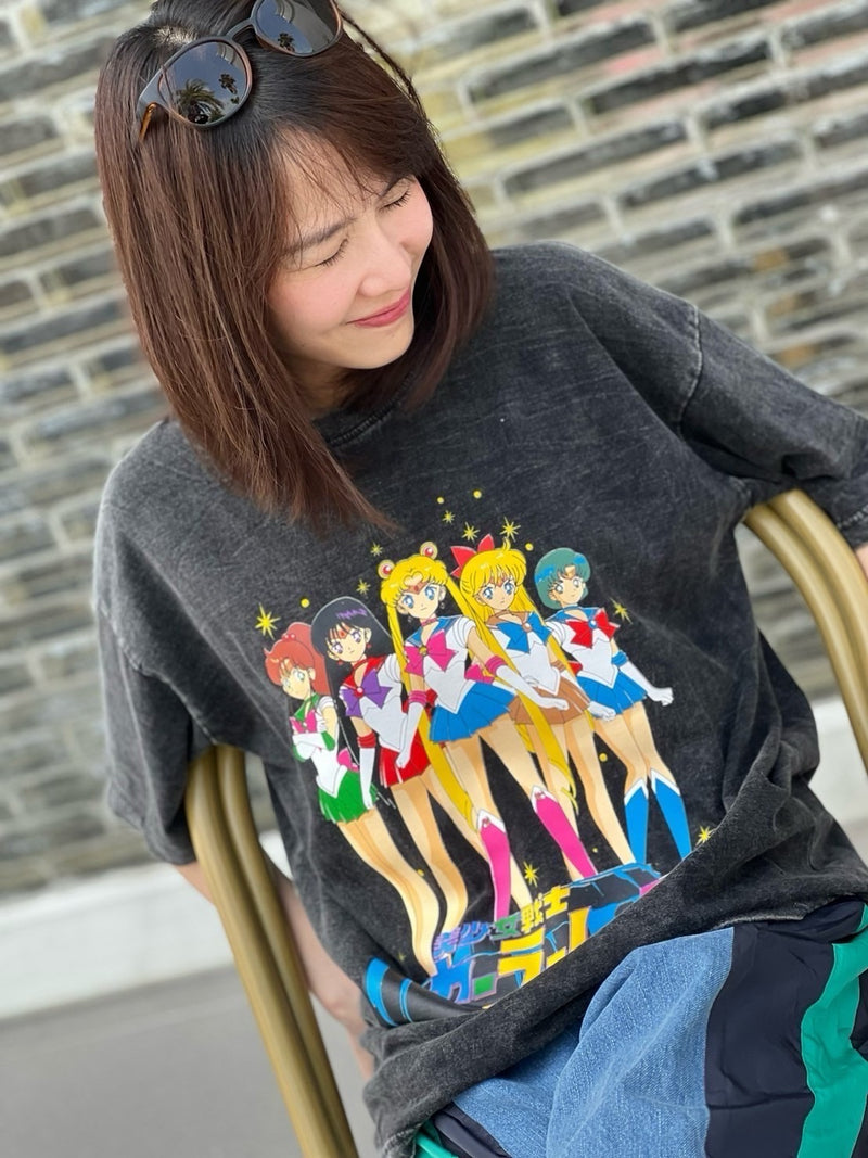 Sailor Moon Acid Wash Tee