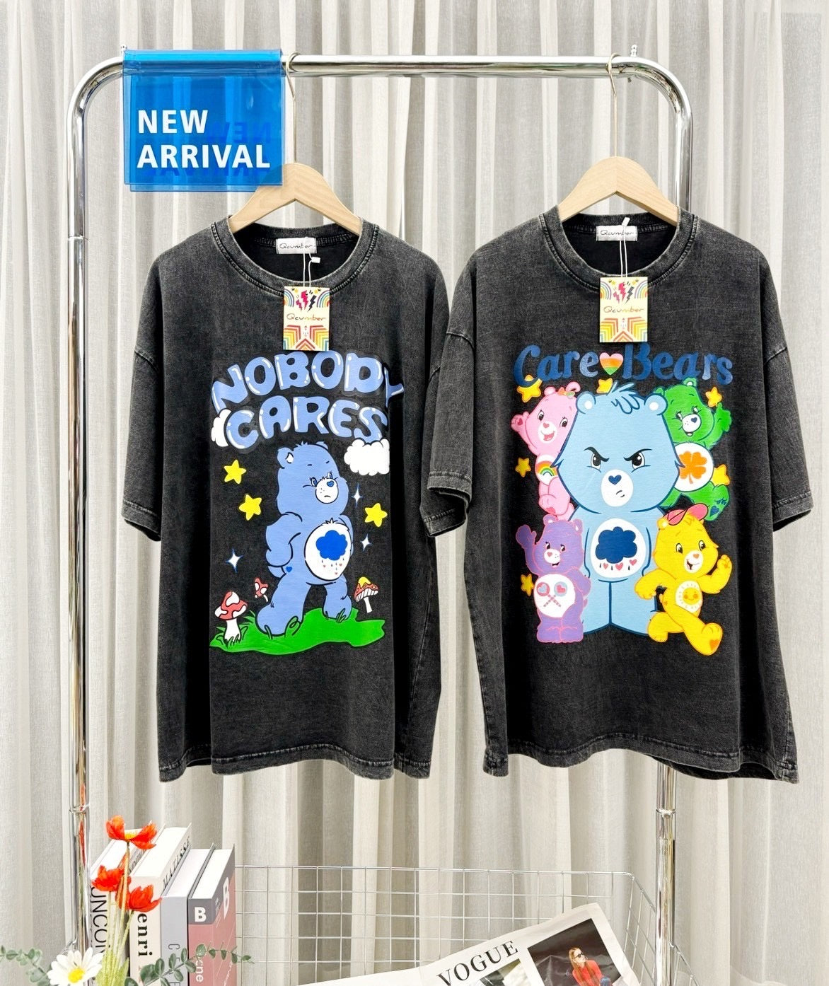 Nobody Cares Carebear Acid Wash Tee