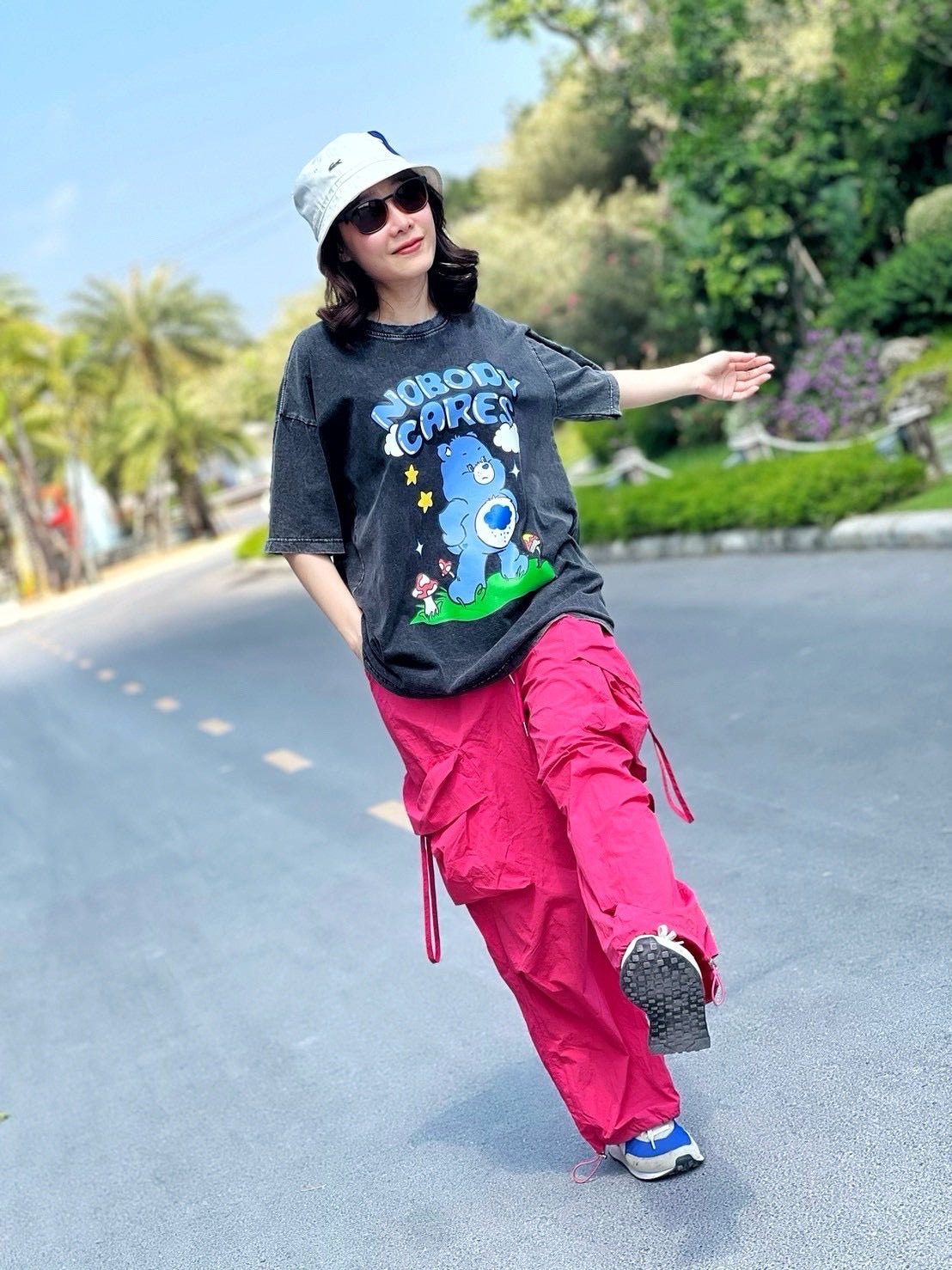 Nobody Cares Carebear Acid Wash Tee