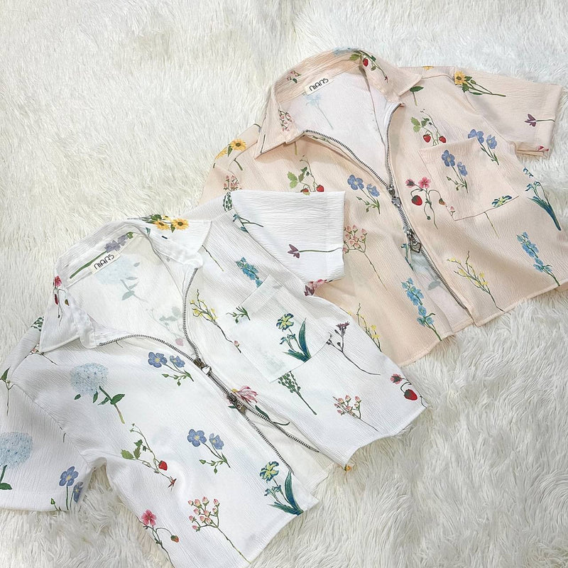 Bloom Floral Zip Top