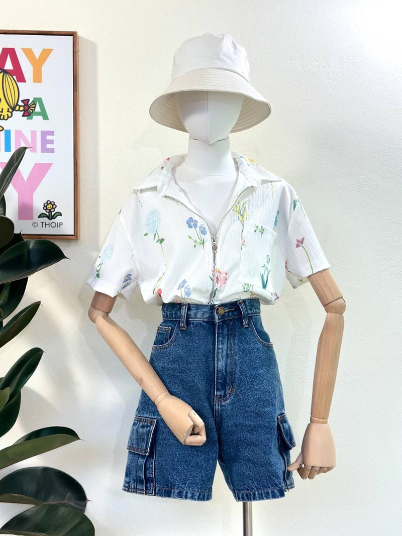 Bloom Floral Zip Top