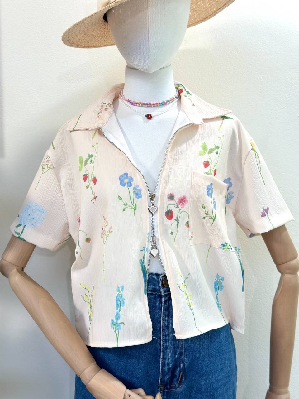 Bloom Floral Zip Top