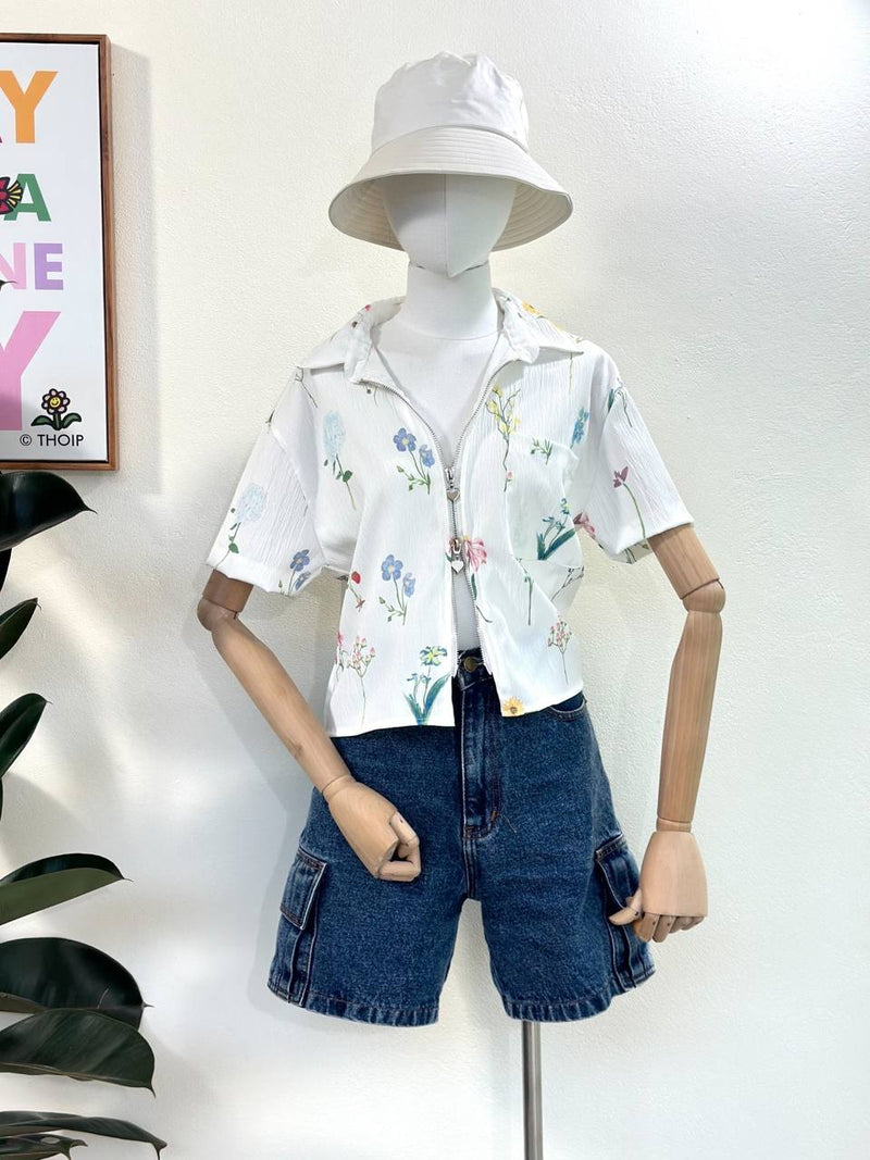 Bloom Floral Zip Top