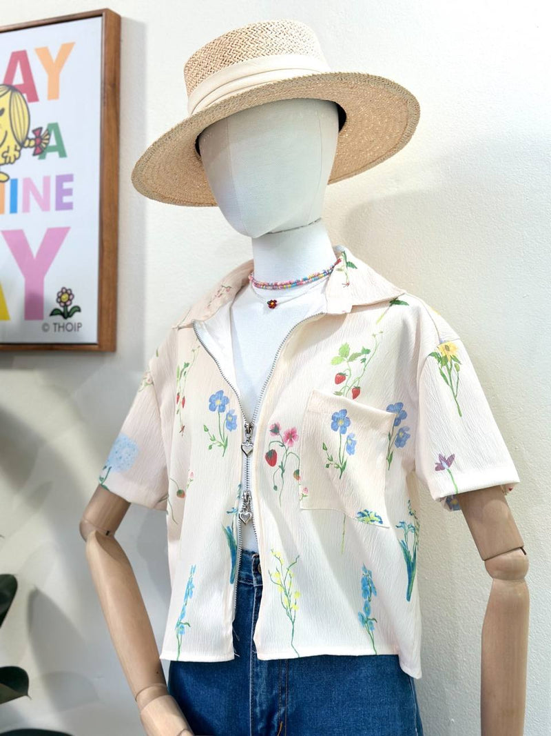 Bloom Floral Zip Top