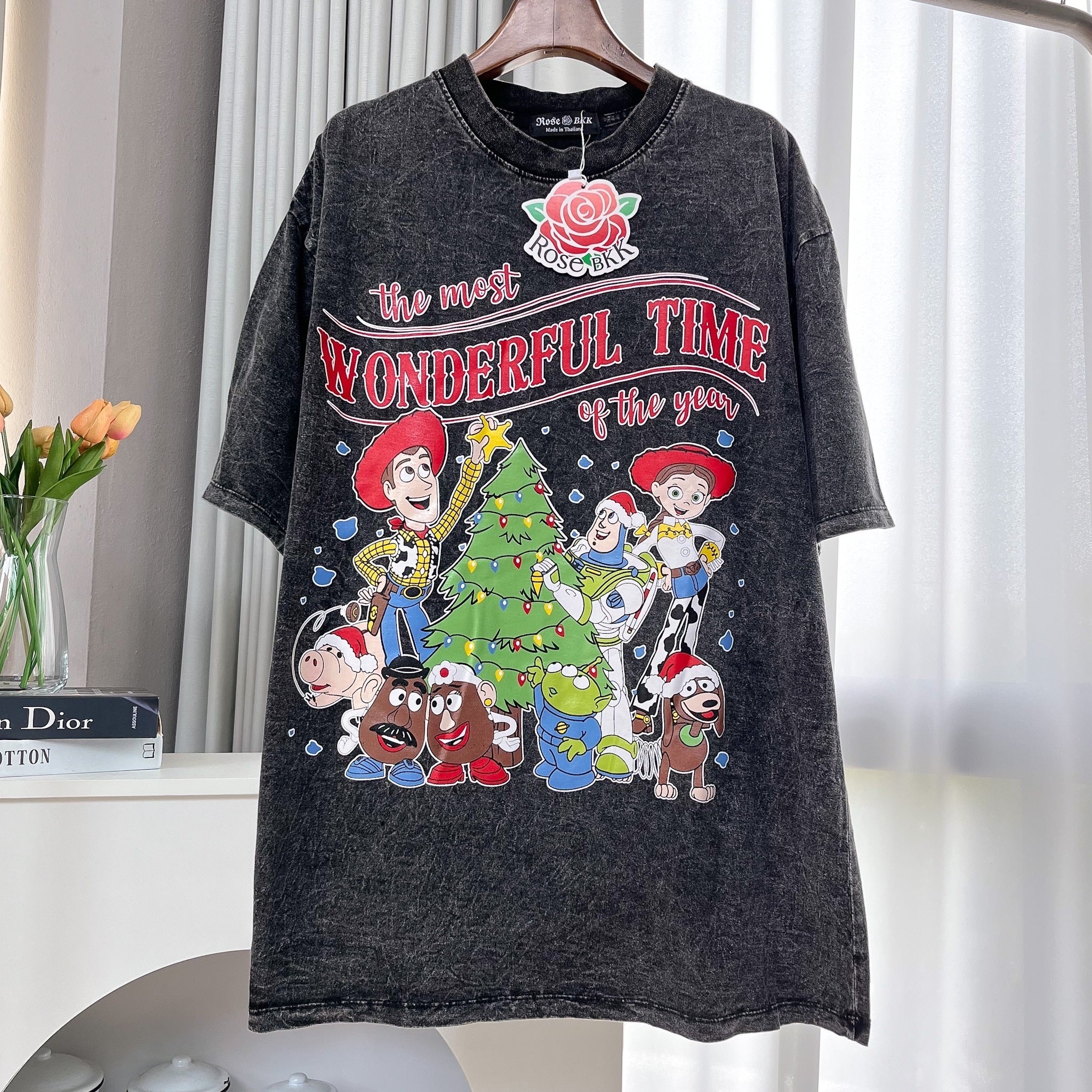 Toy Story Christmas Acid Washed Unisex Tee