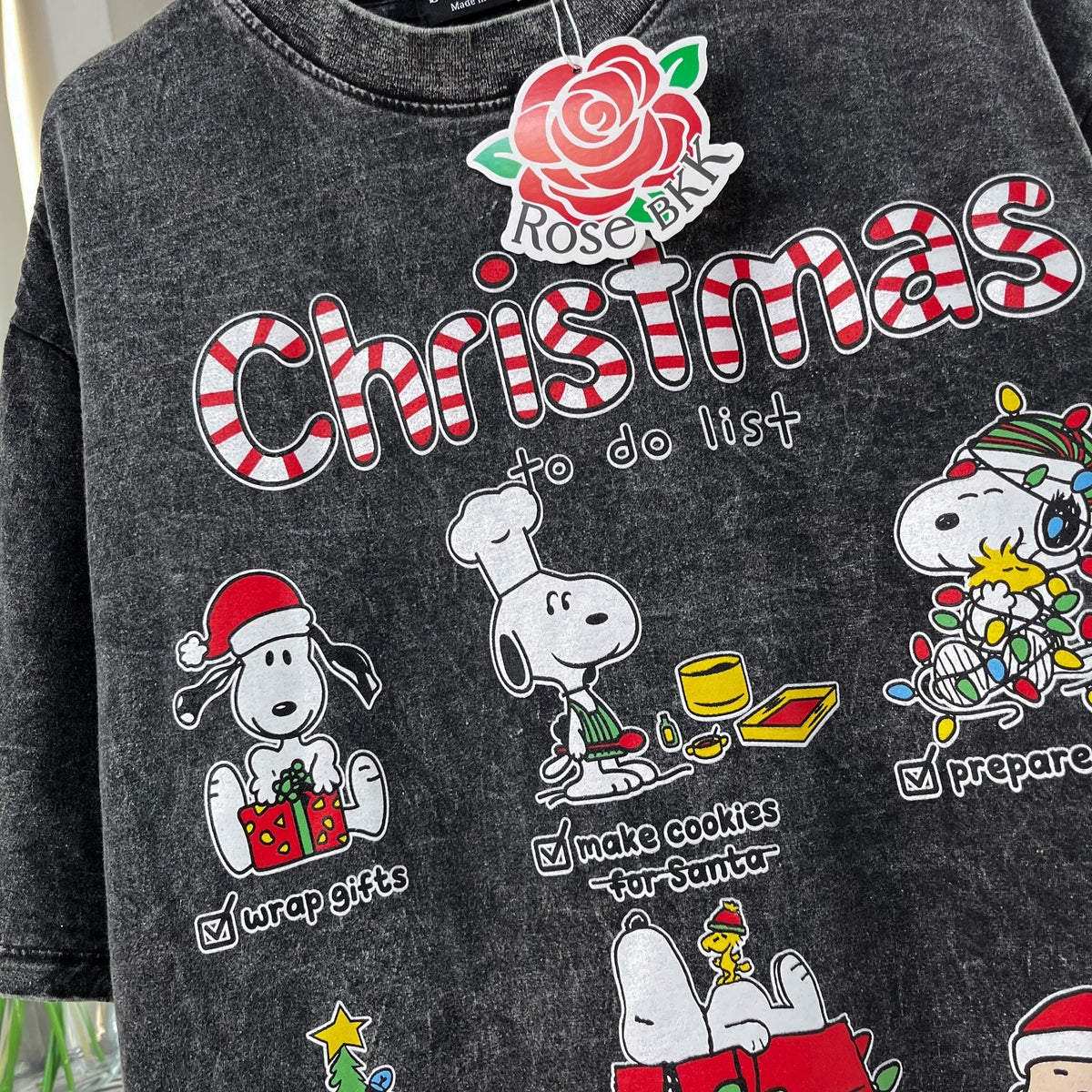 Snoopy Christmas Acid Washed Unisex Tee