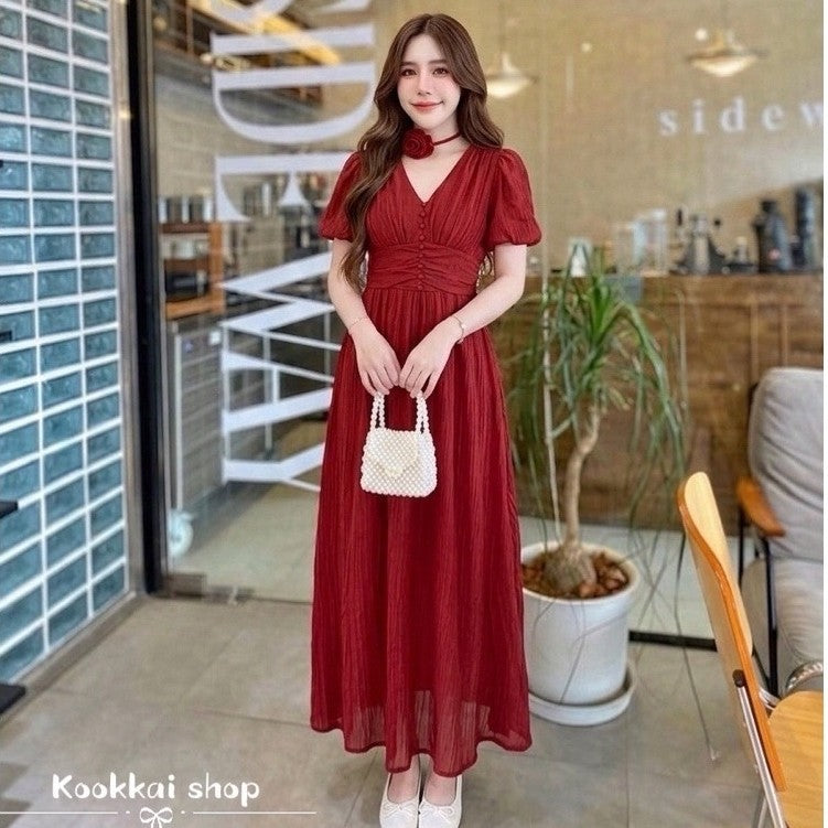 Mia Button Front Maxi Dress