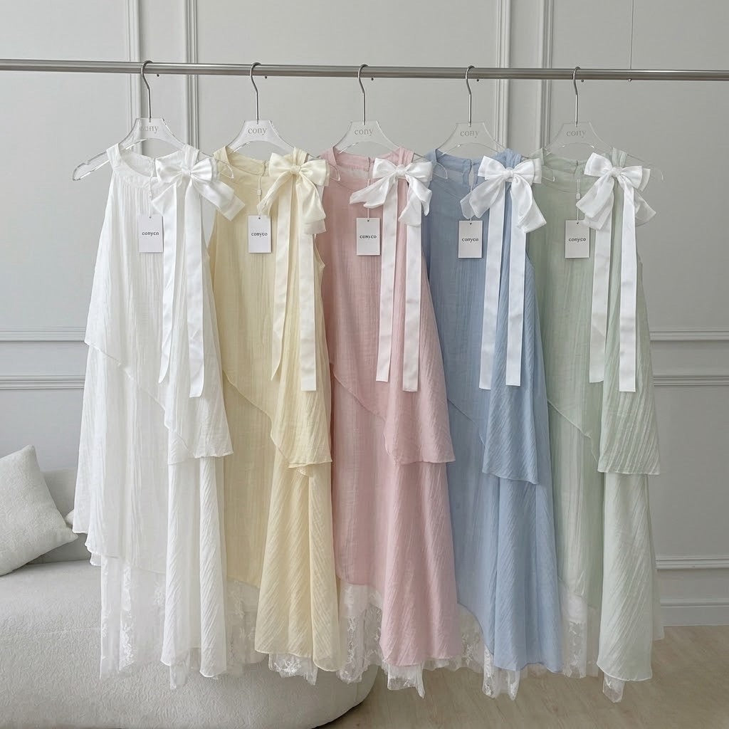 Belle Bow Lace Maxi Dress