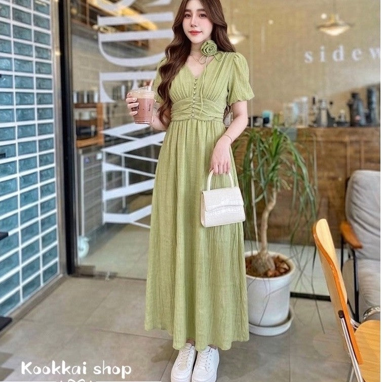 Mia Button Front Maxi Dress