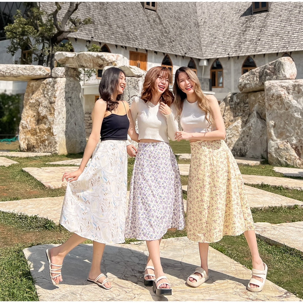 Hana Floral Chiffon Skirt