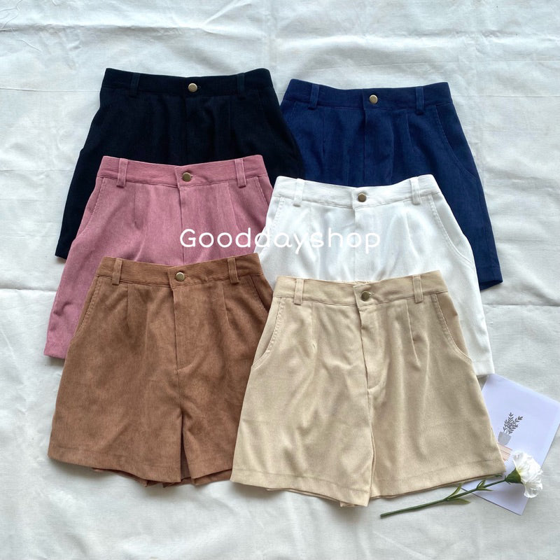 Audrey Corduroy Zip Shorts - all colours