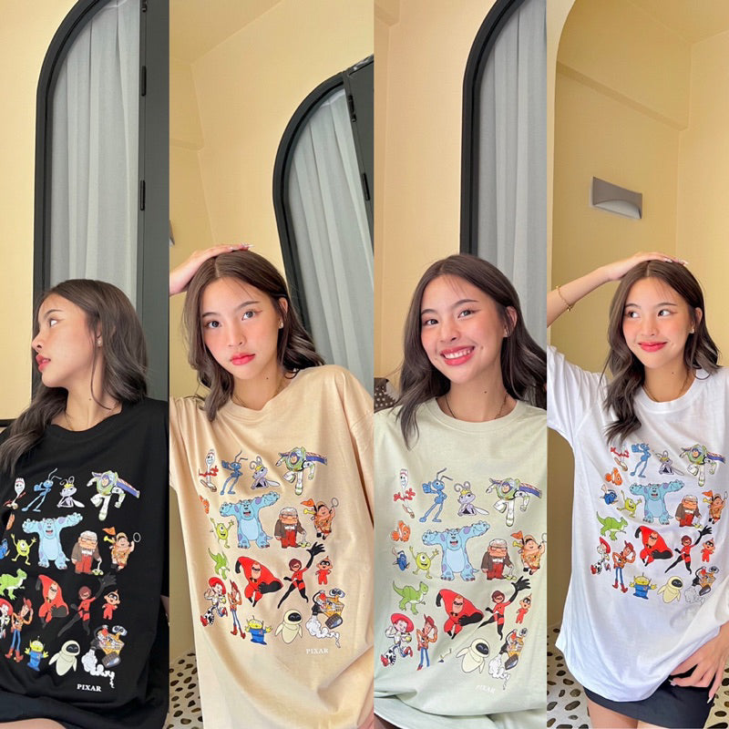 Pixar Characters Oversized Tee