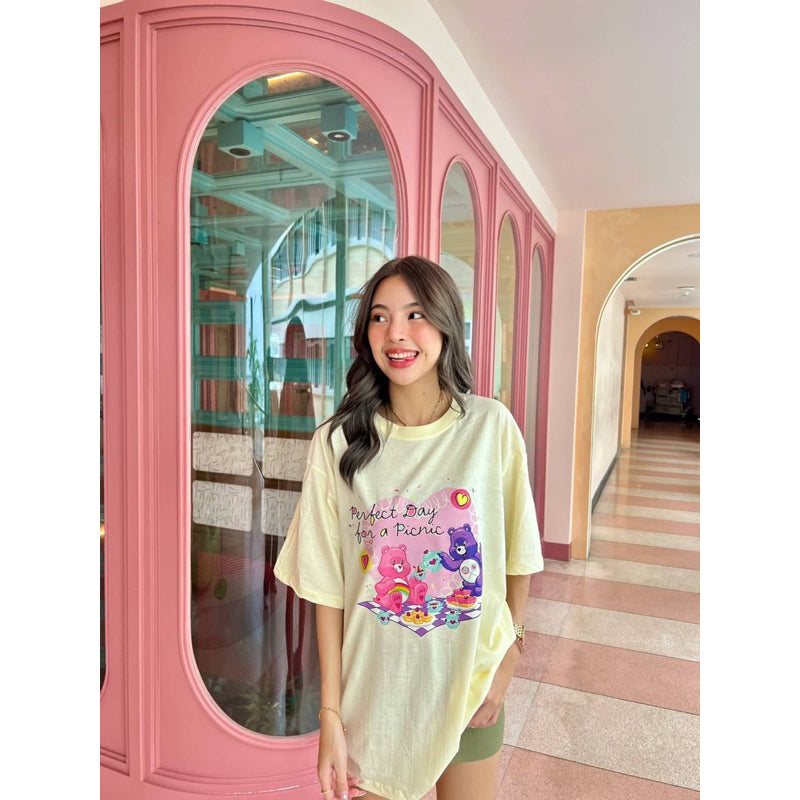 Bear Picnic Oversized Tee (Cream)