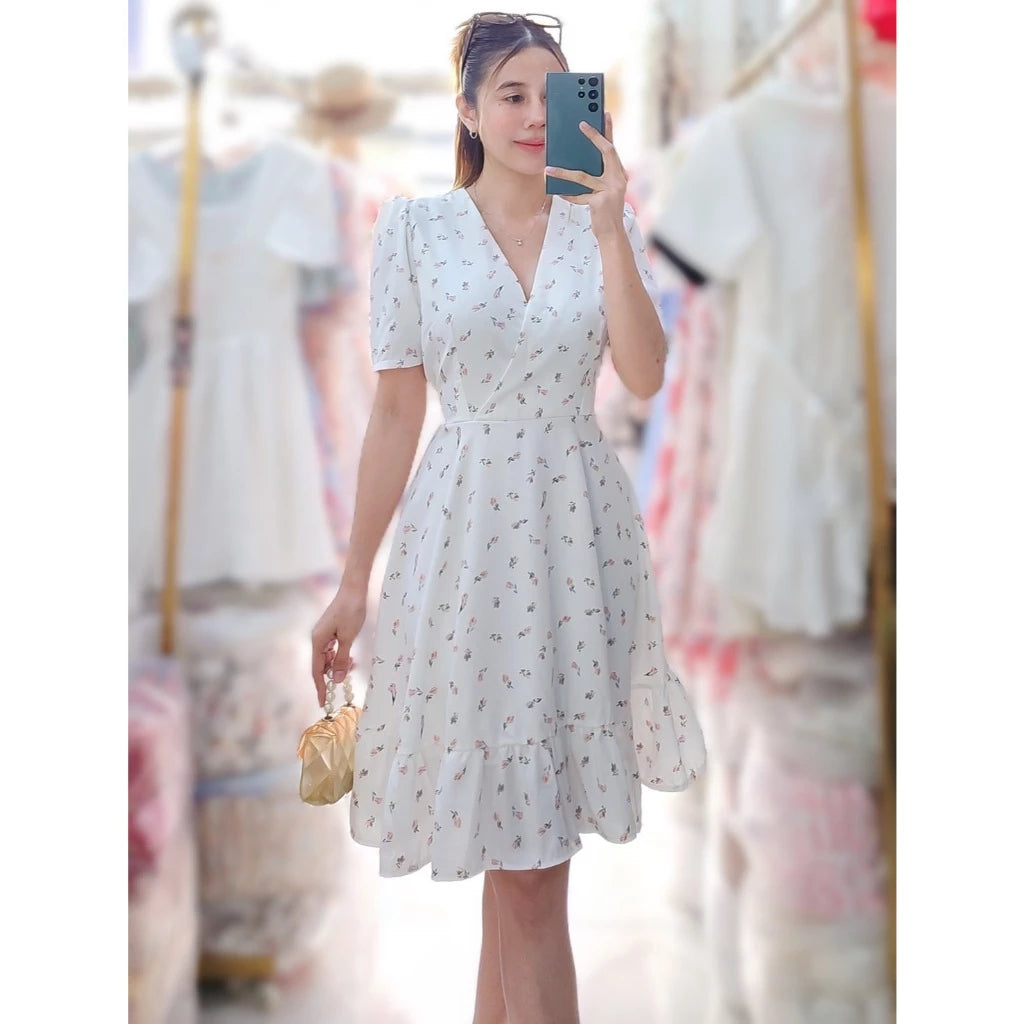 Aurelia Ruffled Dress (Floral)