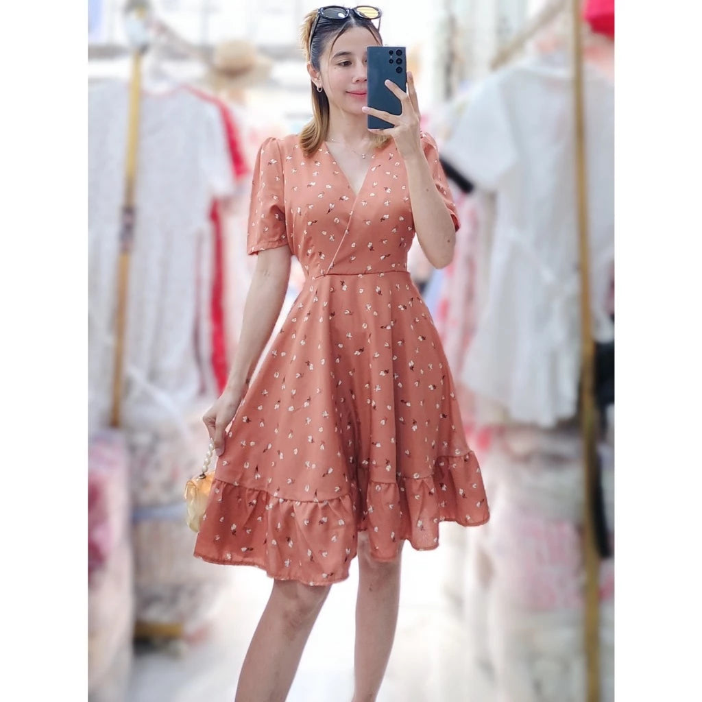 Aurelia Ruffled Dress (Floral)