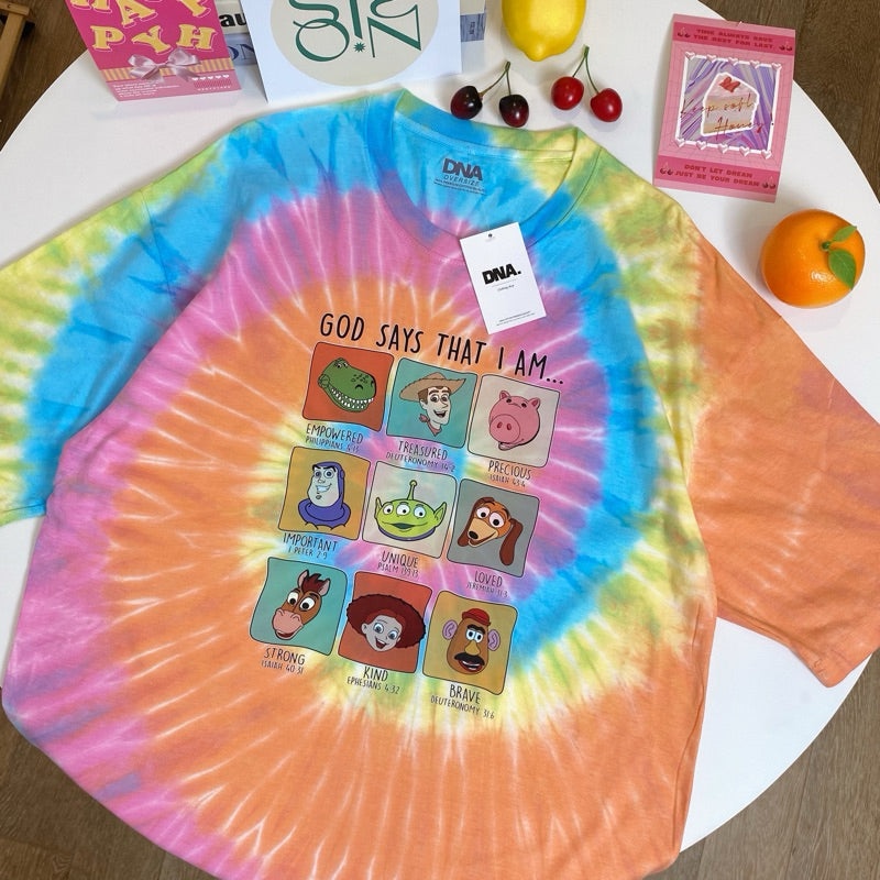 Toy Friends Tie-Dye Oversized Tee (Orange)