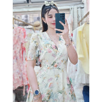 Aurelia Ruffled Dress (Creme)