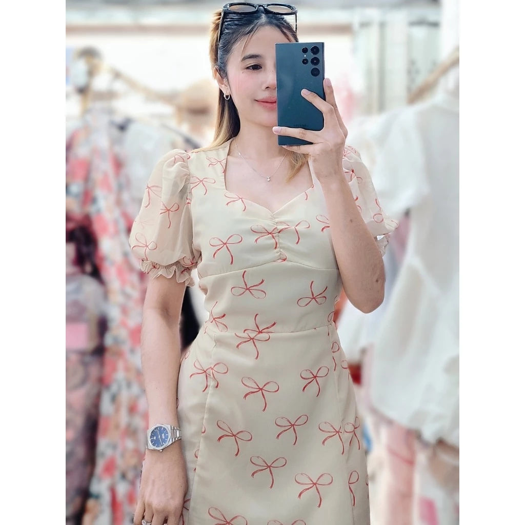 Clementine Sweetheart Chiffon Dress (Ribbon)