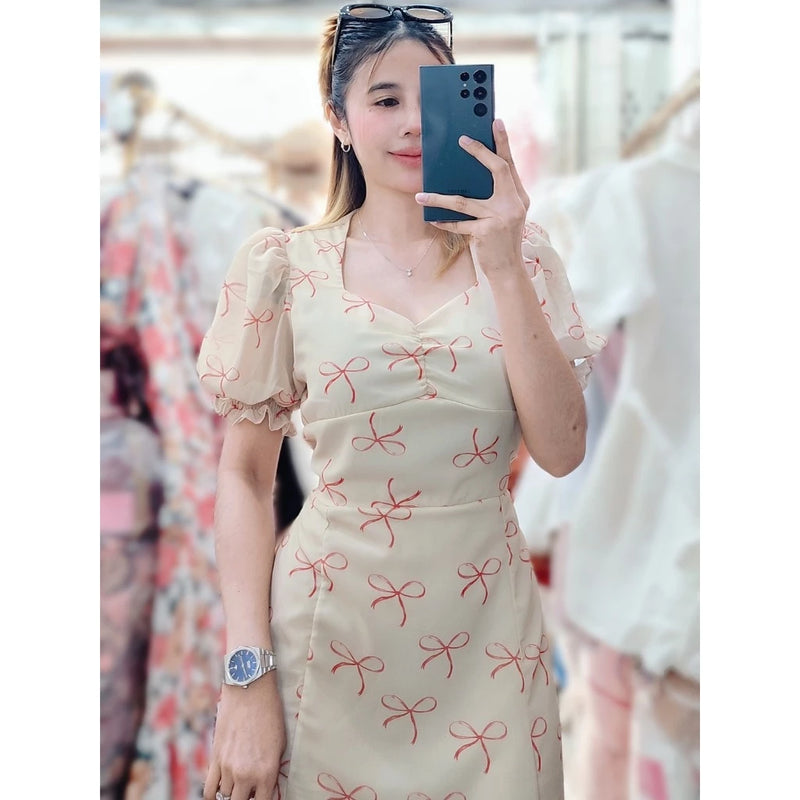 Clementine Sweetheart Chiffon Dress (Ribbon)