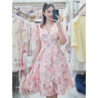 Aurelia Ruffled Dress (Blush)