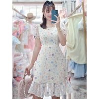 Belle Swiss Dot Dress (Creme)