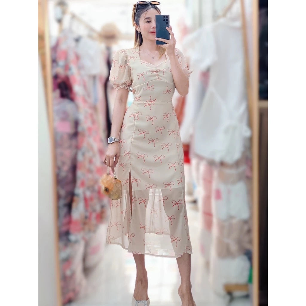 Clementine Sweetheart Chiffon Dress (Ribbon)