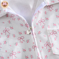 Bow Heart Ribbed Top