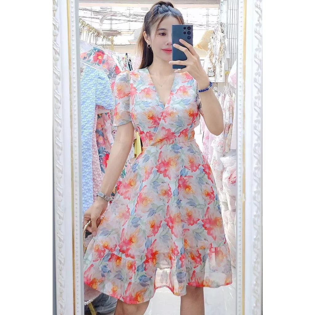 Aurelia Ruffled Dress (Bloom)