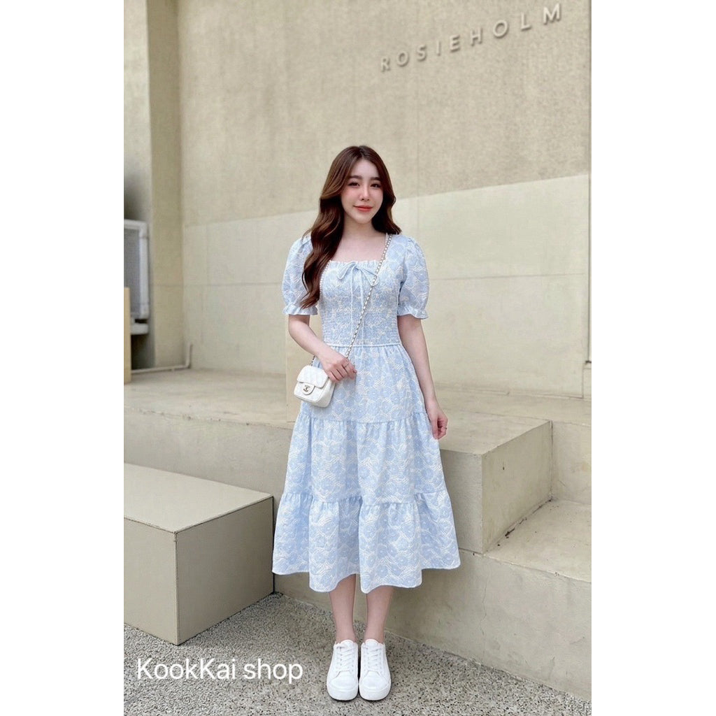 Pia Pearl Smocked Midi Dress