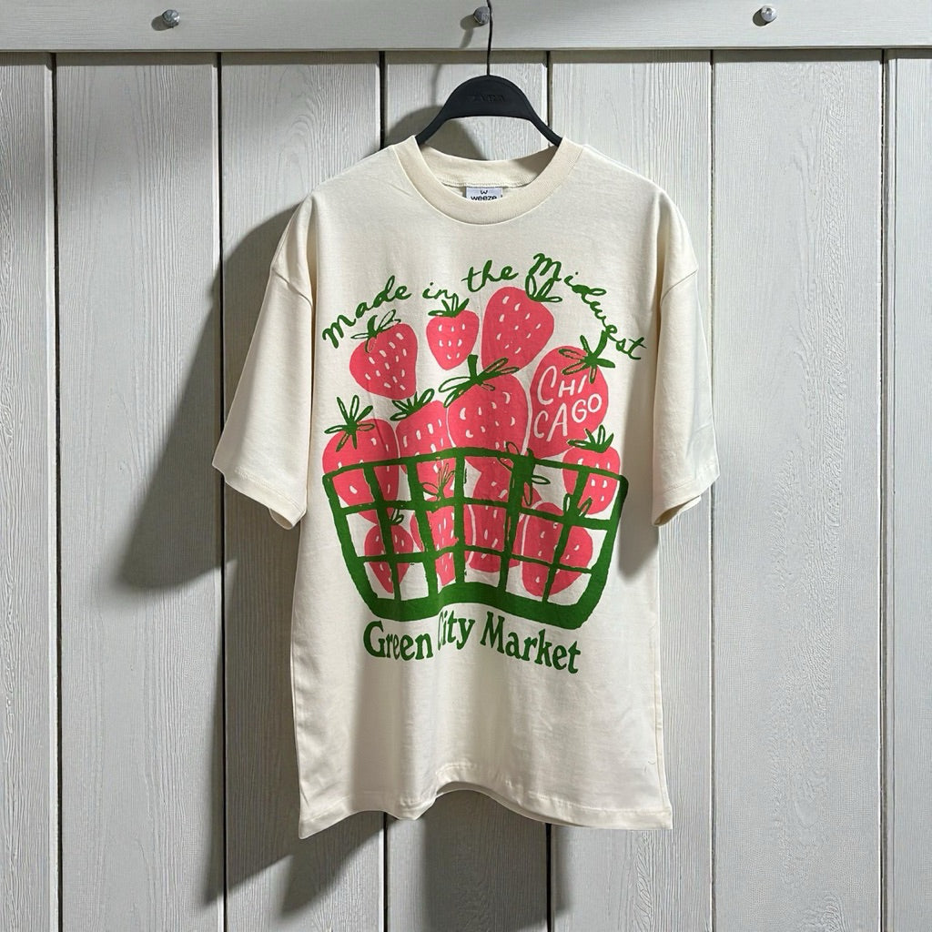 Pink Strawberry Vintage Graphic Tee