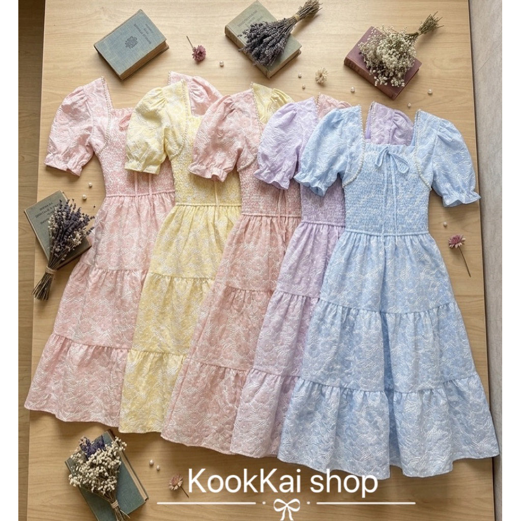 Pia Pearl Smocked Midi Dress