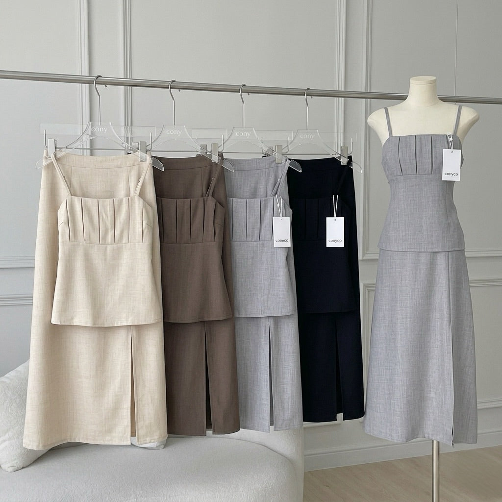 Penny Ruched Top & Long Skirt Set