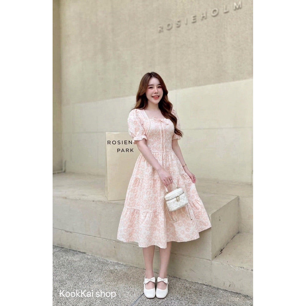 Pia Pearl Smocked Midi Dress