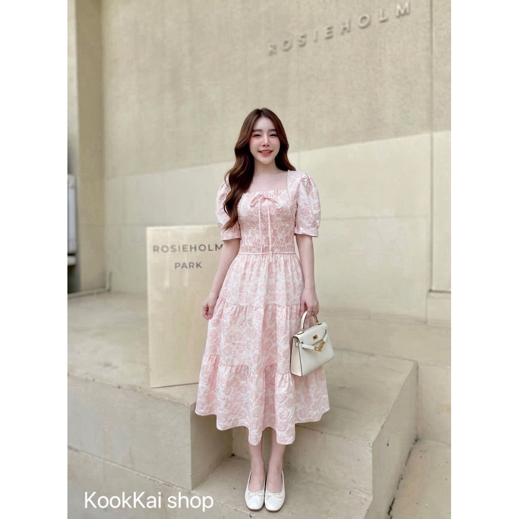 Pia Pearl Smocked Midi Dress