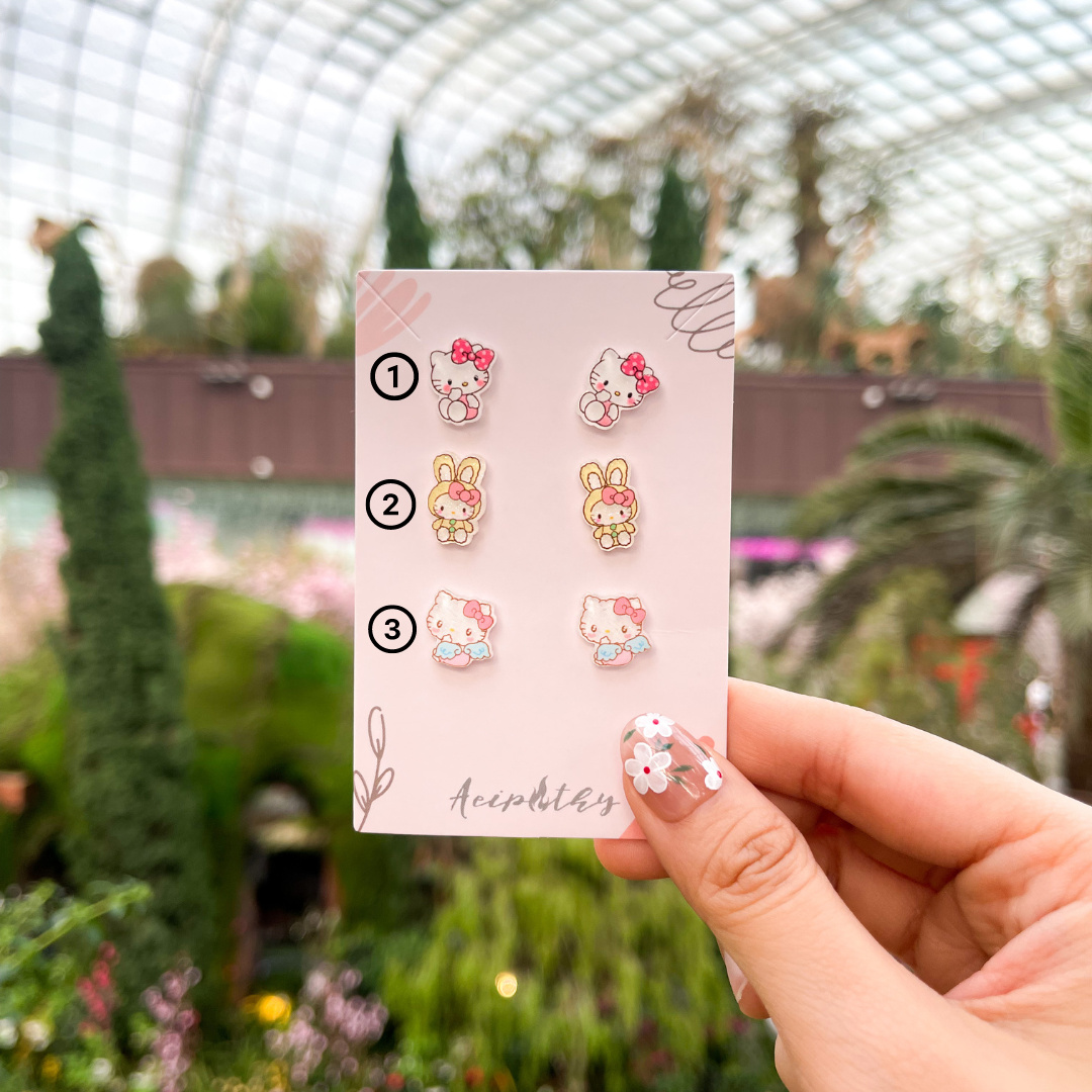 Hello Kitty Ear Studs (3 Designs)